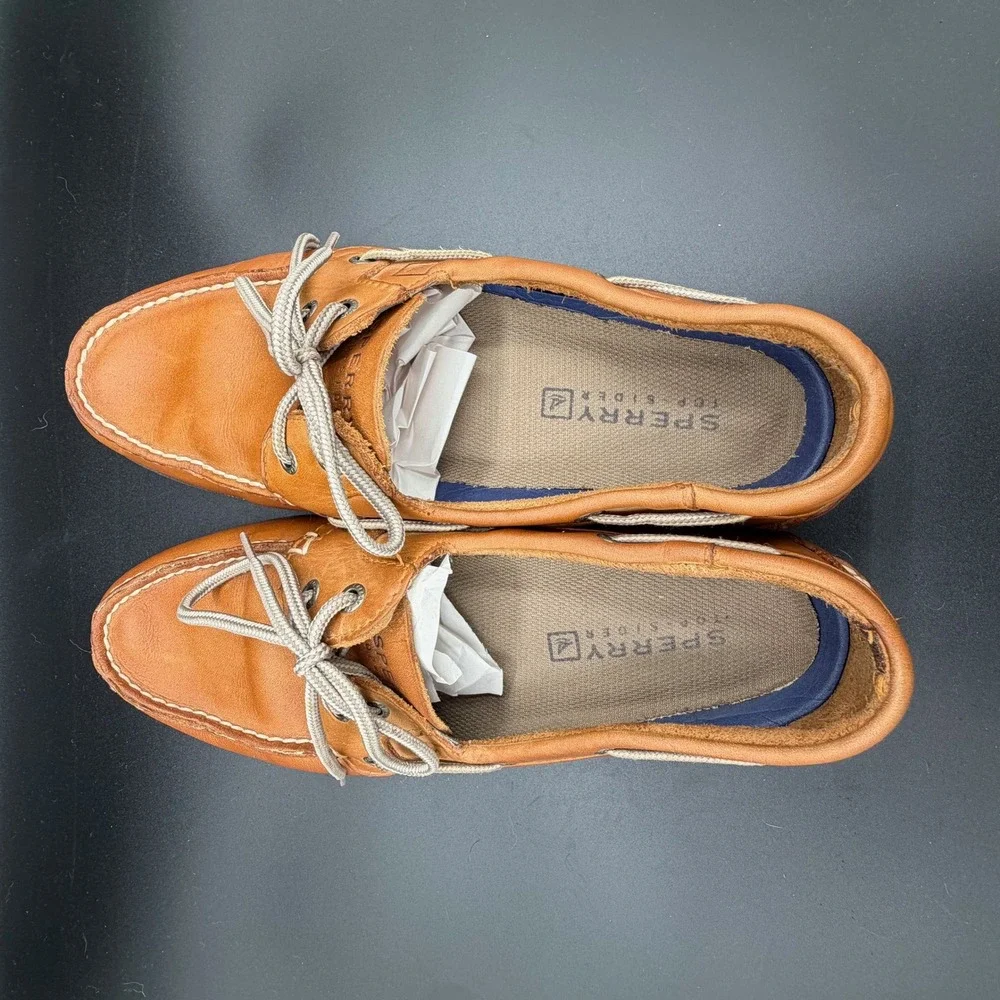 Sperry Top-Sider Mens 10.5 M Authentic Original Leather Boat Shoes Tan 0777894